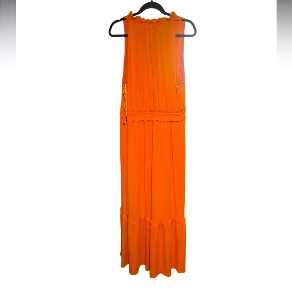 Karl Lagerfeld Paris Orange Sleeveless Tiered Maxi Dress Women’s XL NWT - Picture 2 of 6